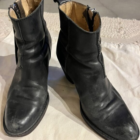 ACNE Pistol Matte Black Leather Ankle Boot - size 37 - Picture 4 of 5